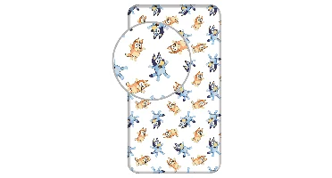 Bluey hoeslaken Bluey en Bingo - Eenpersoons - 90 x 200 cm - Katoen