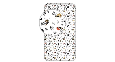 Harry Potter Hoeslaken Icons Wit - Eenpersoons - 90 x 200 cm - Katoen