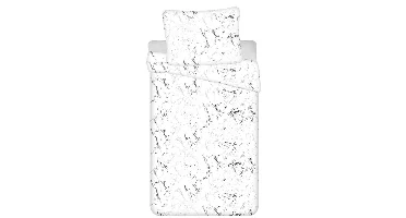 Marmer dekbedovertrek wit - 140 x 200 cm - microflanel