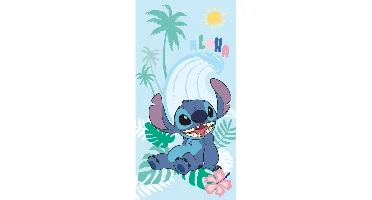 Stitch strandlaken blauw Aloha 70 x 140 cm Katoen