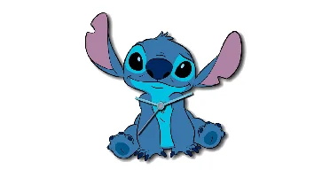 wandklok stitch 50 cm - blauw