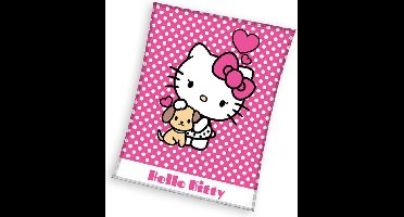 Hello Kitty fleece plaid heart 130 x 170 cm - polyester