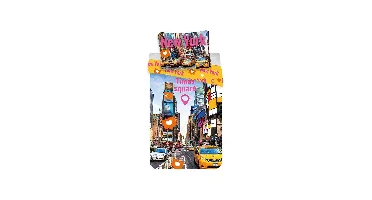 Sweet Home dekbedovertrek Travel Times Square New York 140 x 200 cm - 70 x 90 cm - katoen