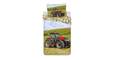 Sweet Home dekbedovertrek Tractor Red 140 x 200 cm - 70 x 90 cm - katoen