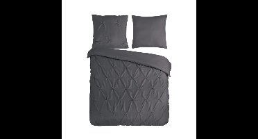 Pure Dekbedovertrek "Elegance" - Grijs - (200x200 cm) - 100% Polyester