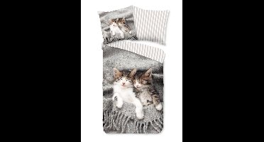 Pure Kinderdekbedovertrek "Snooze" - Grijs - (135x200 cm) - 100% Polyester