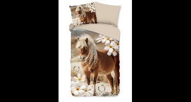 Pure Kinderdekbedovertrek "Fabi" - Bruin - (140x220 cm) - 100% Polyester