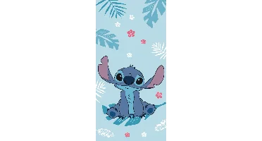 Stitch strandlaken lichtblauw 70 x 140 cm Katoen