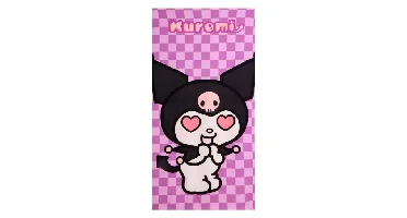 Kuromi strandlaken 70 x 140 cm polyester roze