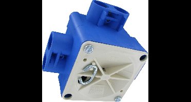 ABB centraaldoos 5/8 blauw ongelijke hoogte 70x70x57mm