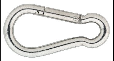 Karabijnhaak 050x05mm / RVS AISI 316 / 1 st. op kaart