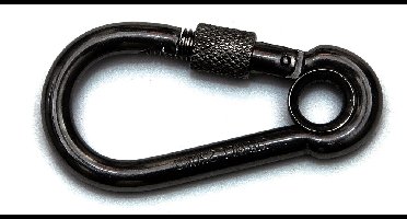 Karabijnhaak met kous en schroef / 060x06 mm / RVS AISI 316