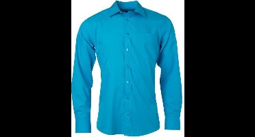 James and Nicholson Heren Longsleeve Poplin Shirt (Turquoise)