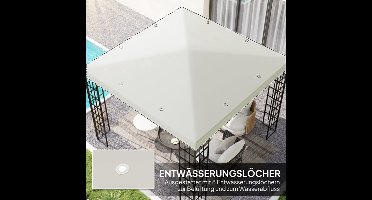 Partytenthoes – Vervangend Dak – Tuinpaviljoen Dak – Paviljoendak – Partytent Dak – 3x3 m – Waterafstotend Polyester – UPF30+ Bescherming
