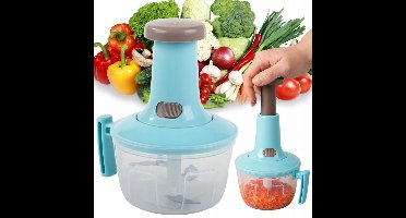 Pingyang Rongrong Handicraft Factory - Handmatige Hakmolen - 2W1 - Groenten, Fruit en Vlees - Blauw