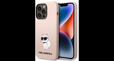 Karl Lagerfeld - Siliconen Hoes - iPhone 14 Pro - Roze - Modieus