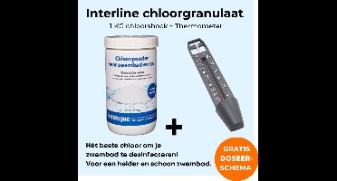 Interline Chloorshock zwembad - Chloorgranulaat 1kg + thermometer + Inclusief doseerschema