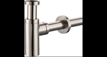 Plieger designbekersifon rond 5/4 met muurbuis 30cm met rozet inox