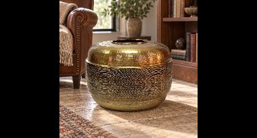 Hoppa! - Vaas - Ronde met brede schouder - Brons/Goud - 60 x 60 x 42 cm (B x D x H)