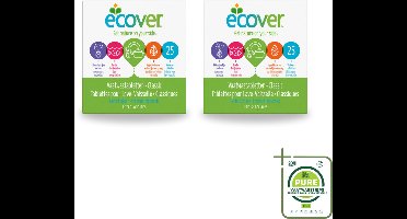 2 x Ecover - Vaatwastabletten Classic - 25 Tabs - Grootverpakking - Vaatwasstrips - Vaatwasmiddel - Vaatwastablet - Plantaardig Schoonmaken - Fosfaatvrij - Biologisch Afbreekbaar