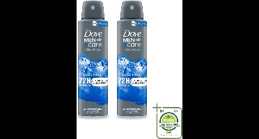 2 x Dove - Deodorant - Men Care Cool Fresh - Verfrissend en langdurige bescherming - 150 ml - Grootverpakking - Vaatwasstrips - Deodorant Spray - Zweetvermindering - Frisheid - Mannelijke Geur - Huidbescherming