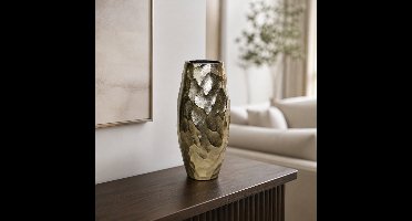 Hoppa! - Vaas - Metalen met Reliëf - Goud - 18 x 18 x 37 (B x D x H)