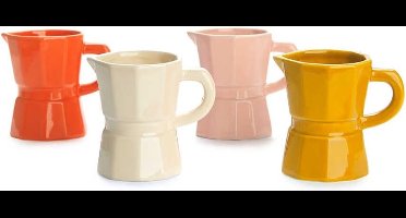 Set van 4 Mokken in Italiaanse Koffiepot Vorm - Keramiek