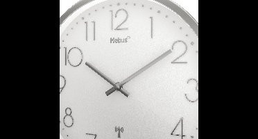 Mebus 19776 Wandklok Zendergestuurd 25 cm x 4 cm Zilver Slepend uurwerk (geluidsloos)