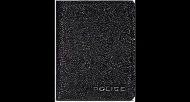 Police Portemonnee RFID leer 9.5 cm uitklapbaar - Jongens - Staand formaat - black