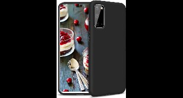 Hoesje Geschikt Voor Samsung Galaxy A71 Hoesje - Fluweelzachte Microvezel Siliconen Back Cover – Zwart