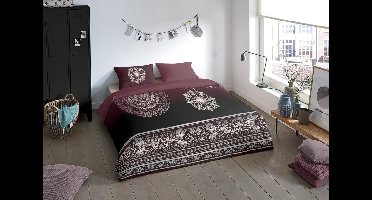 Pure Dekbedovertrek "mandala's" - Bordeaux - (240x200/220 cm) - Microfiber