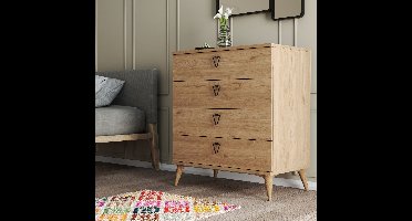 Skye Decor, Ladekast, Versa-Ce 3612, Gemelamineerde spaanplaat, Eiken, 80 x 45 x 90,8 cm