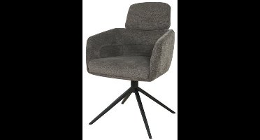 Eetkamerstoel Kelly - draaibaar 360 - Antraciet - eetkamerstoelen set van 2