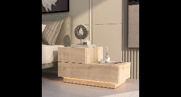 Skye Decor, Nachtkastje, Kayra - Sapphire Oak, Gemelamineerde spaanplaat, Saffier eiken, 70 x 38,3 x 35 cm