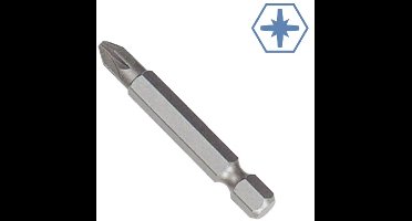 Pozidriv-bit PZ0 50 mm kruiskop S2-staal