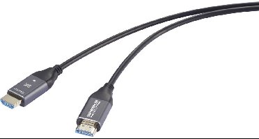 SpeaKa Professional SP-12842668 HDMI-kabel HDMI / Glasvezel Aansluitkabel HDMI-A-stekker, HDMI-A-stekker 30 m Zwart 8K