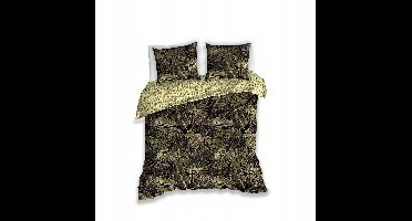 Glamour Zwart-Gouden Beddengoed Bladeren 160x200 cm