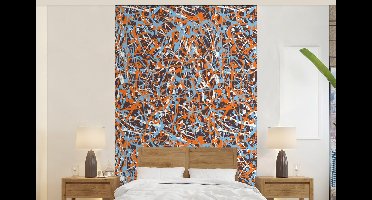 Behang - Fotobehang Blauw - Waterverf - Chaos - Breedte 140 cm x hoogte 220 cm