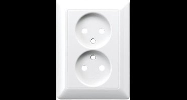 JUNG AS500 losse Centraalplaat Wandcontactdoos zonder randaarde 2 V Alpine wit AS5010UPLWW