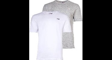 Fila Kurzarmshirt Brod Tee / Double Pack Bright White-Light Grey Melange-XL