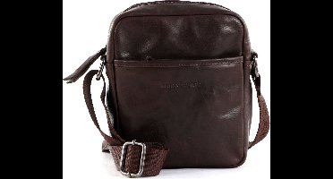 bruno banani Leren Schoudertas Crossbody Bag Brown Donkerbruin