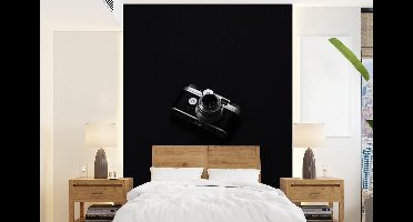 Behang - Fotobehang Zwart - Camera - Design - Wit - Breedte 160 cm x hoogte 220 cm