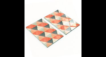 Keukenplanken van gehard glas met grafische geometrische figuren 2x30x52 cm