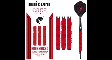 Unicorn Core Plus Rubberised Red - Soft Tip Darts