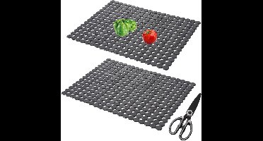 Boraboi® Spoelbakmat Set van 2 voor Diverse Spoelbakken, 30 x 40 cm, Eenvoudig op Maat te Snijden