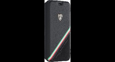 Zwart hoesje van Lamborghini - Backcover - Alcantara - iPhone X-Xs - Genuine Leather