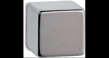 MAUL Magneet Kubus 1 stuk 20 kg staal metaal Neodymium 2 x 2 x 2 cm zilver