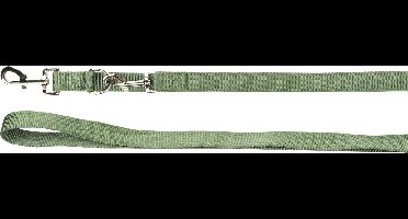 Hondenriem – trainingslijn hond – Flamingo Ziggi Kaki – 250cm x 2,5cm – nylon – 3-voudig verstelbaar – handsfree mogelijk – voor alle honden – buiten