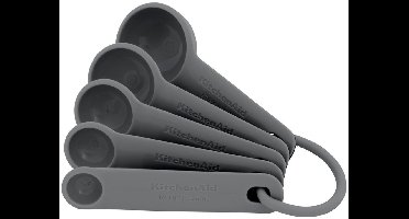Maatlepels, Set van 5 Stuks, Grijs, Kunststof 1/4 TL tot 1 EL - KitchenAid