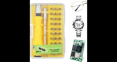 Mini-schroevendraaierset, verstelbare 32-in-1 gereedschapsset voor elektronica, gereedschapsset voor computerreparatie, voor pc, gameconsole, horloges, brillen, reparatie, elektronica, batterijen